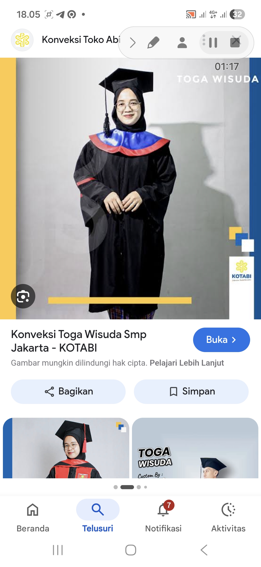 Kain jahitan wisuda